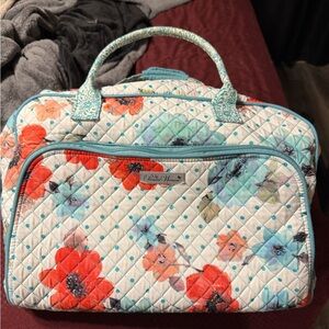 Vera Bradley Floral Quilted Travel Bag - Red and Blue